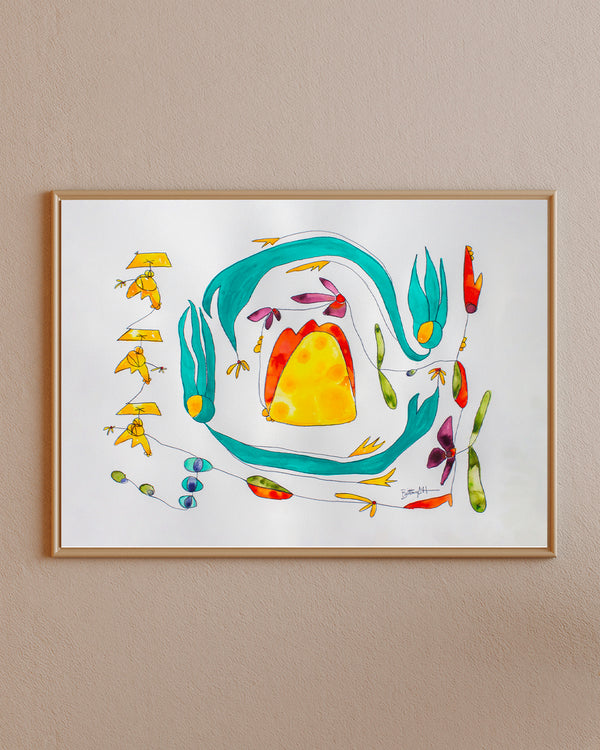 "inward bloom" print