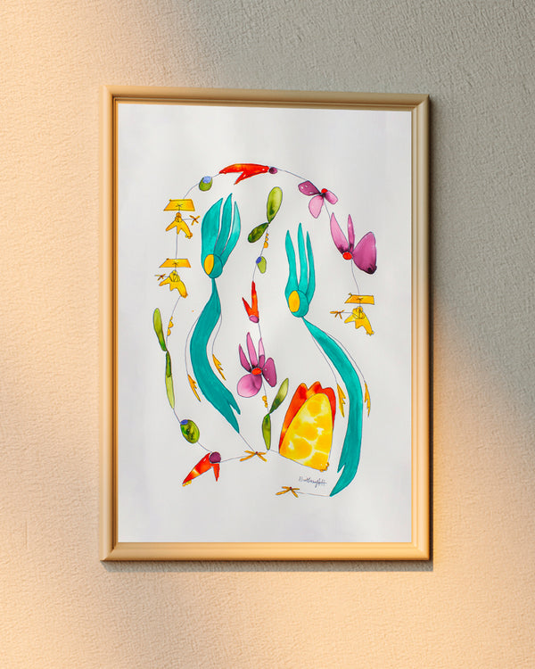 "lit from within the fire" print